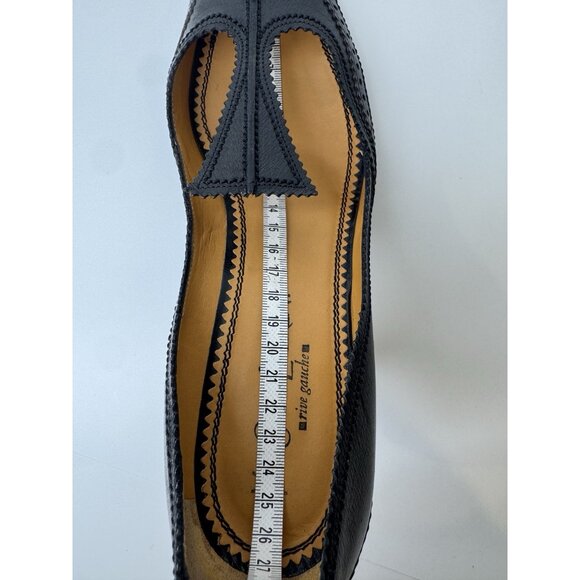 Vintage Yves Saint Laurent Size 39 8 YSL Black Leather Kitten Heels Shoes Pump - Picture 10 of 10